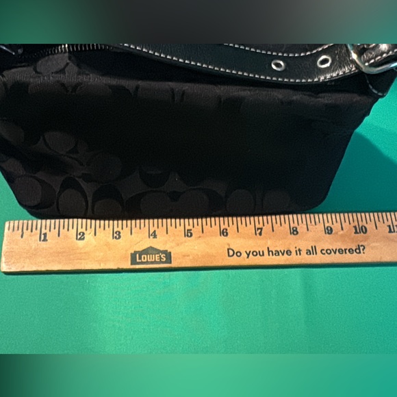 Vintage Coach Black mono Jacquard Signature shoulder bag - Picture 10 of 13